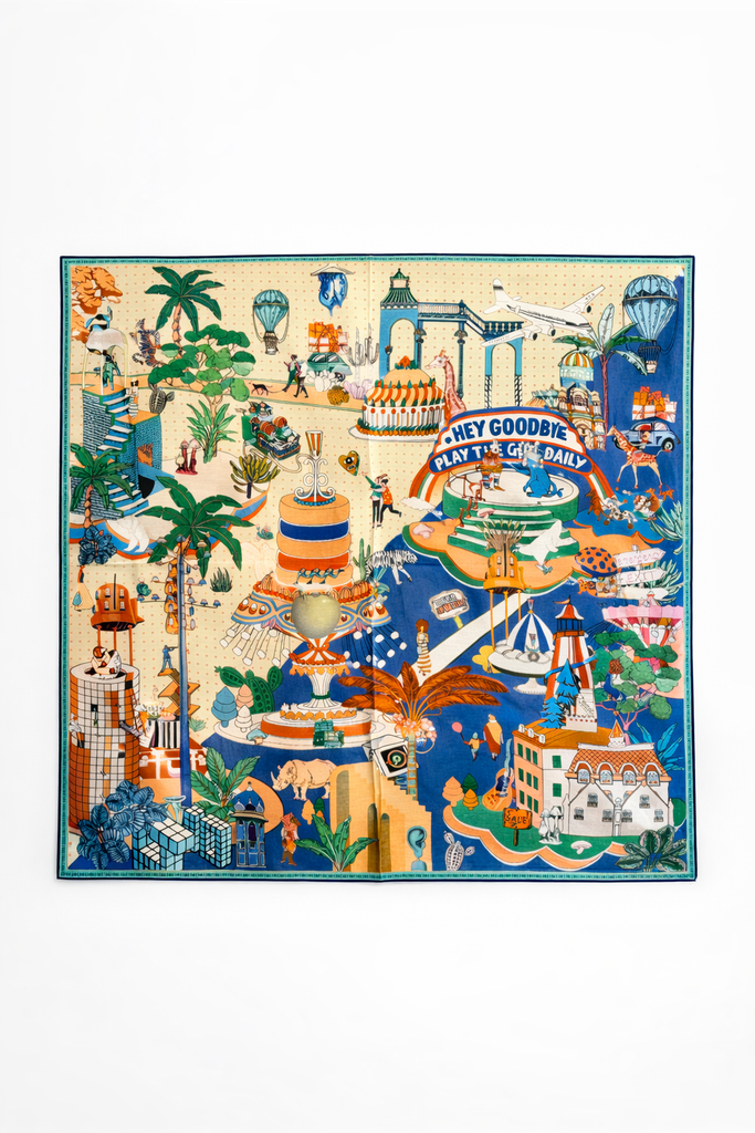Foulard Gâteau Fou Bleu 70x70