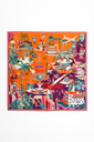 Foulard Gâteau Fou Corail 70x70
