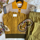 Maille col Polo Ocre