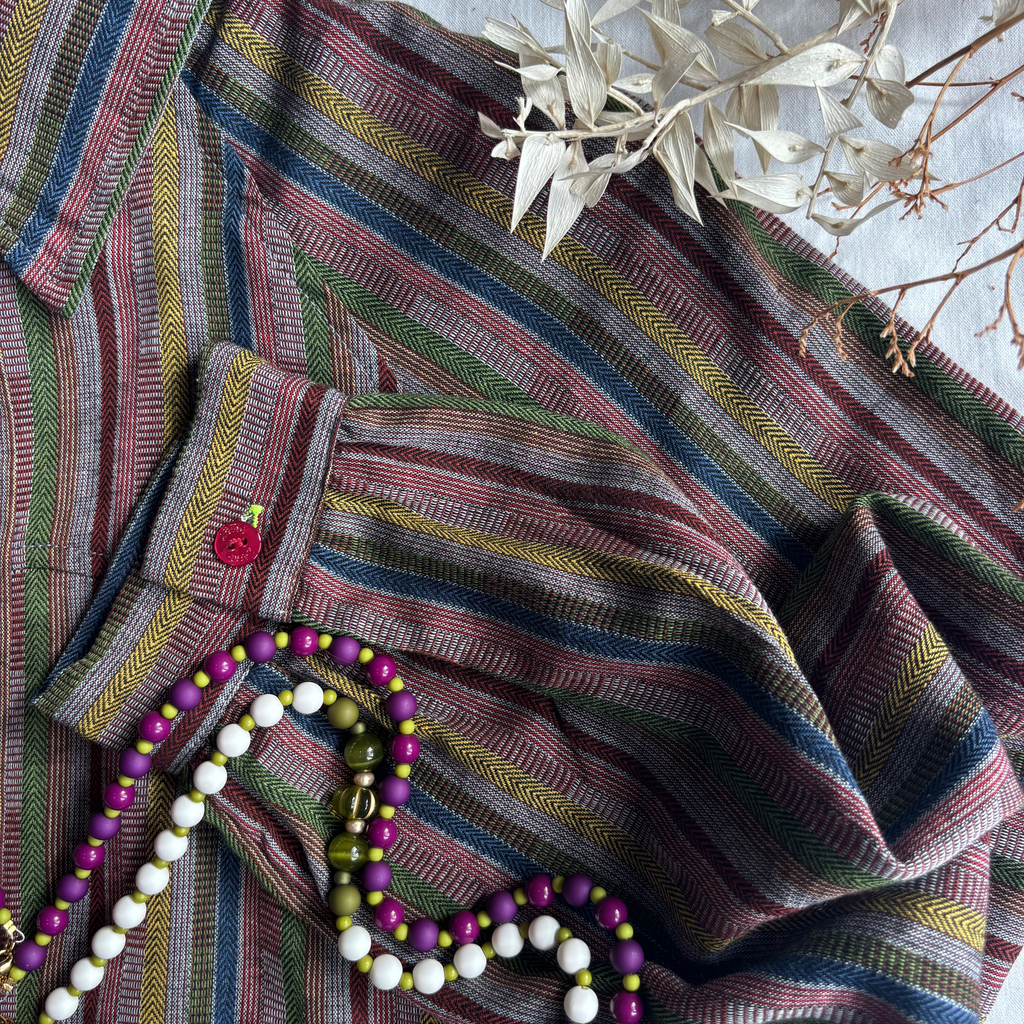 Chemisier rayures multicolores (S/M)