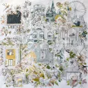 Foulard Escapade Romantique gris 70x70