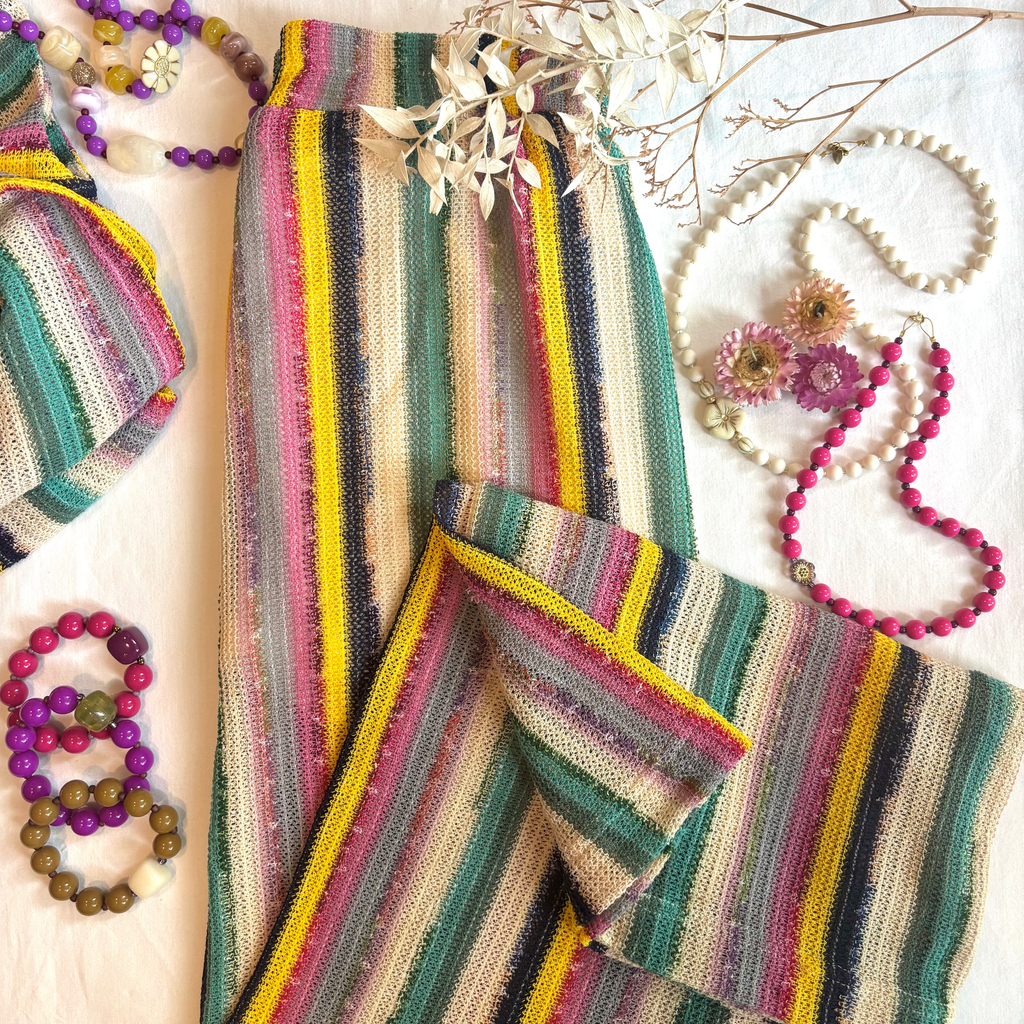 Pantalon rayures multicolores